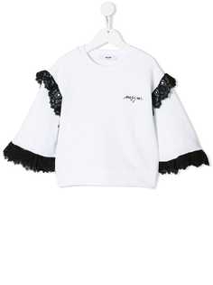 Msgm Kids свитер с ажурными панелями