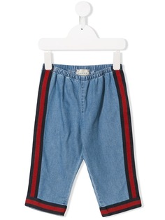 Gucci Kids джинсы с отделкой Web
