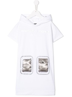 Jeremy Scott Junior платье с капюшоном и атласными карманами