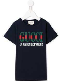 Gucci Kids футболка с принтом логотипа