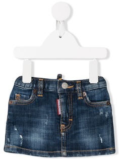 Dsquared2 Kids джинсовая рубашка с эффектом потертости