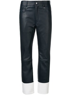 Stand contrast biker trousers