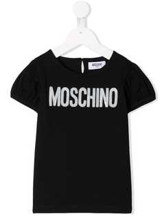 Moschino Kids футболка с логотипом и пайетками