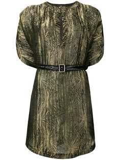 Saint Laurent жаккардовый топ с прорезью на горловине и поясом