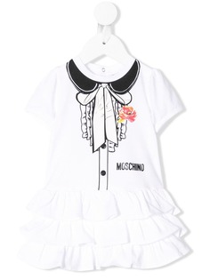 Moschino Kids платье-футболка с оборками