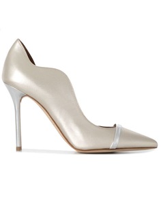 Malone Souliers asymmetric cut metallic pumps