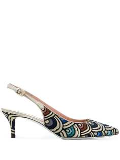 Pollini gold slingback pumps