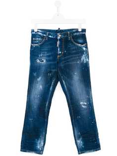 Dsquared2 Kids облегающие джинсы с потертой отделкой