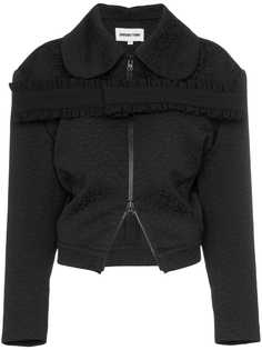 Shushu/Tong collared ruffle detail cropped shirt jacket