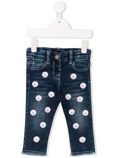 Monnalisa джинсы с цветочной аппликацией