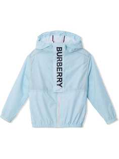 Burberry Kids куртка с капюшоном и логотипом