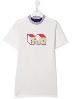 Marni Kids платье-футболка с принтом