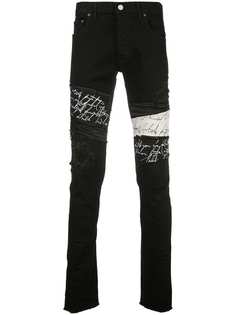 Fagassent джинсы скинни с эффектом потертости и принтом логотипа