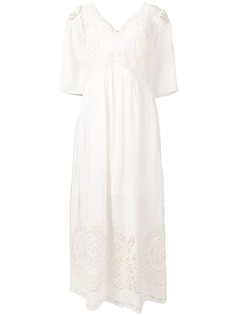 Stella McCartney платье макси с вышивкой ришелье