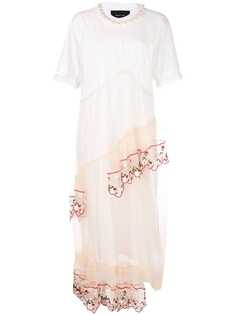 Simone Rocha платье-футболка с панелью из тюля