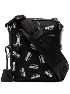 Moschino сумка-мессенджер с кожаной отделкой и логотипом