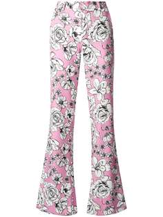 Ainea расклешенные брюки с цветочным принтом