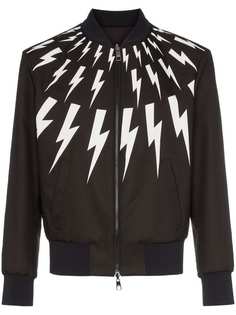 Neil Barrett двусторонняя куртка-бомбер с принтом молний