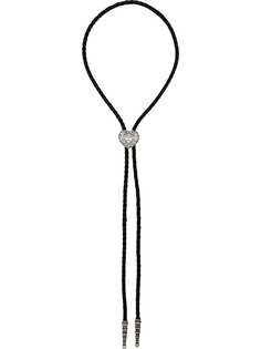 Saint Laurent плетеный галстук со вставкой в виде сердца