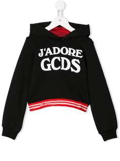 Gcds Kids logo print hoodie