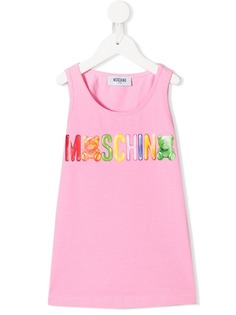 Moschino Kids трикотажный топ с логотипом