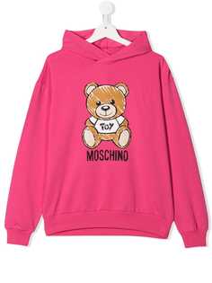 Moschino Kids толстовка с капюшоном и принтом медведя