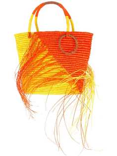 Sensi Studio двухцветная средняя сумка-тоут с необработанными деталями