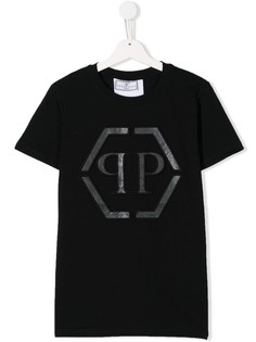 Philipp Plein Junior TEEN logo crewneck T-shirt
