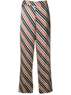 Asceno diagonal stripes silk pajama bottoms