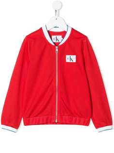 Calvin Klein Kids logo patch bomber jacket