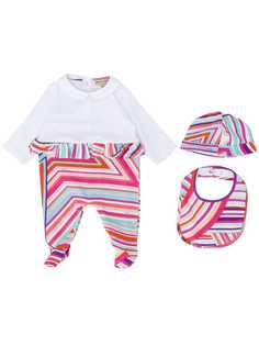 Emilio Pucci Junior babygrow, bib and beanie set