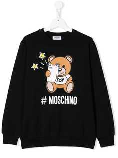 Moschino Kids свитер с принтом медведя