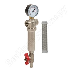 Латунный механический фильтр aquafilter с манометром, резьба 1" fhmb1_x. 583