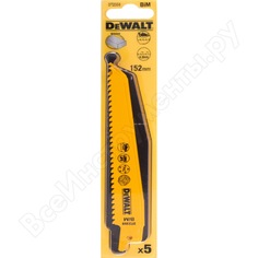 Пилки для сабельной пилы по дереву (152 мм; шаг зубьев 4.2 мм) 5 шт. dewalt dt 2359