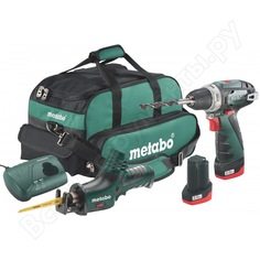 Набор аккумуляторных инструментов metabo combo set 2.4: винтоверт powermaxx bs basic + сабельная пила powermaxx ase 685056000