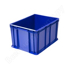 Сплошной ящик тара 400х300х230 мм, синий 18649