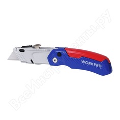 Складной нож 2 независимых лезвия workpro w011011