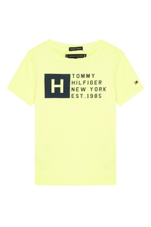 Флуоресцентно-желтая футболка с логотипом Tommy Hilfiger Kids