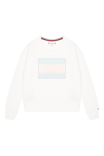 Белый свитшот с фактурной аппликацией Tommy Hilfiger Kids