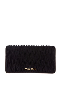 Бархатная черная сумка с цепочкой Matelassé Miu Miu