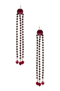 Серьги-подвески с бордовыми кристаллами Miu Miu