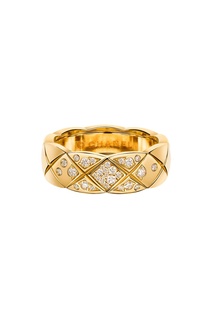 Кольцо COCO CRUSH из желтого золота с бриллиантами, модель маленького размера Chanel