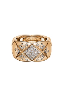 Кольцо COCO CRUSH из золота BEIGE с бриллиантами, модель среднего размера Chanel