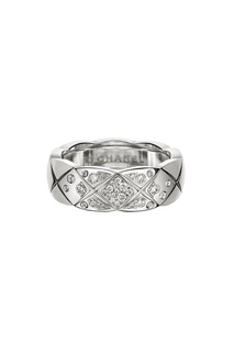 Кольцо COCO CRUSH из белого золота с бриллиантами, модель маленького размера Chanel