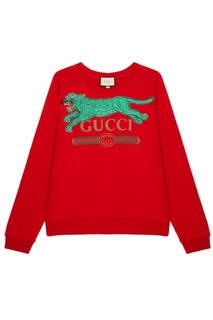 Красный свитшот с принтом Gucci