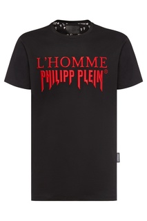 Черная футболка с аппликацией Philipp Plein