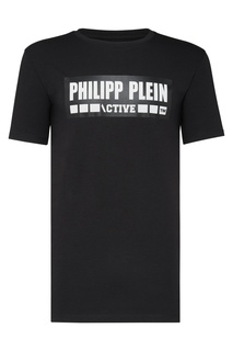 Черная футболка с логотипами Philipp Plein