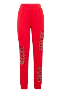 Красные спортивные брюки с отделкой Philipp Plein