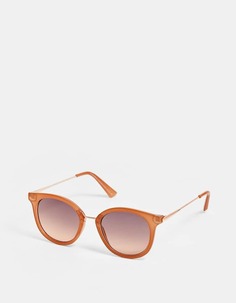 Солнцезащитные очки в круглой розовой пластмассовой оправе Stradivarius