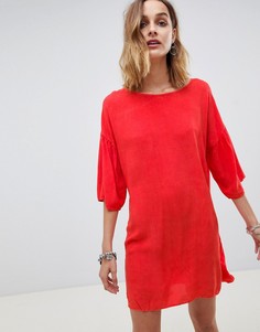 Платье мини с рукавами-колокол NYTT - Красный